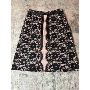 Wool Lace overlay Skirt Pink Black Sz S Boudicca Y2K Coquette Feminine Romantic